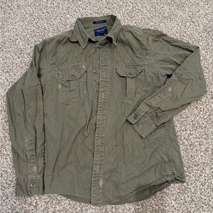 American Eagle Outfitters Green Button-Up Shirt